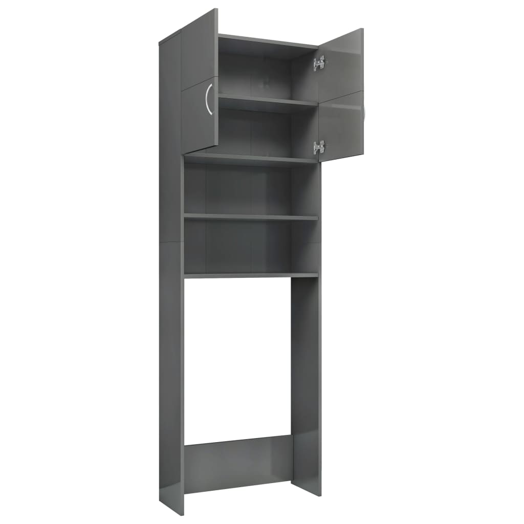 Pesukonekaappisarja korkeakiilto harmaa lastulevy - Harrastajankoti.fi