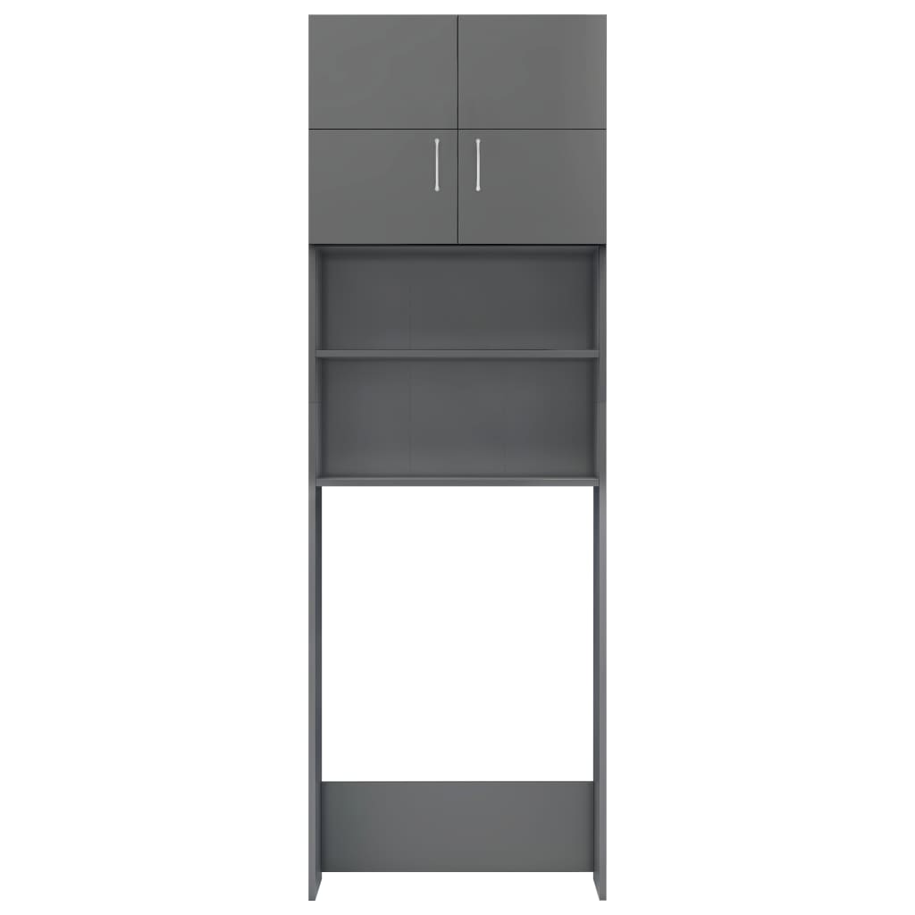 Pesukonekaappisarja korkeakiilto harmaa lastulevy - Harrastajankoti.fi