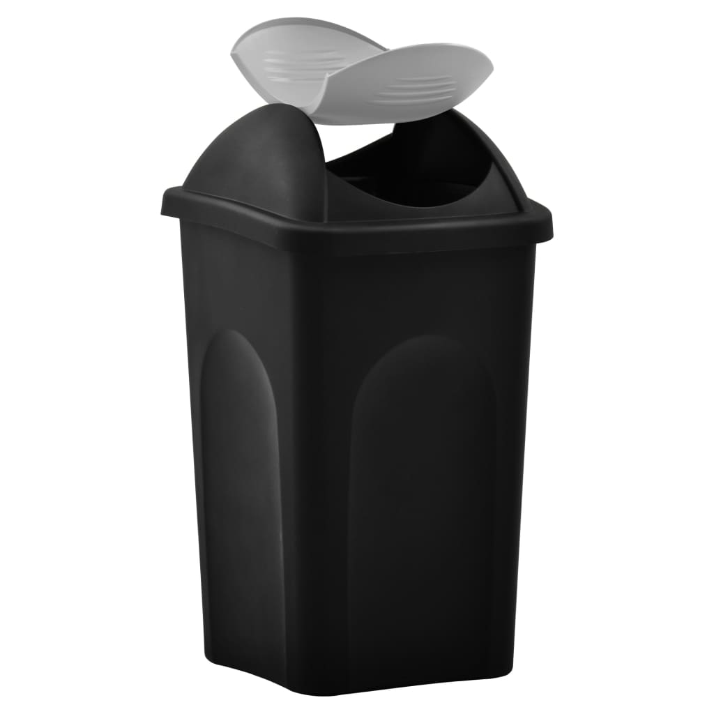 Roskakori keinukannella 60 l musta ja hopea - Harrastajankoti.fi