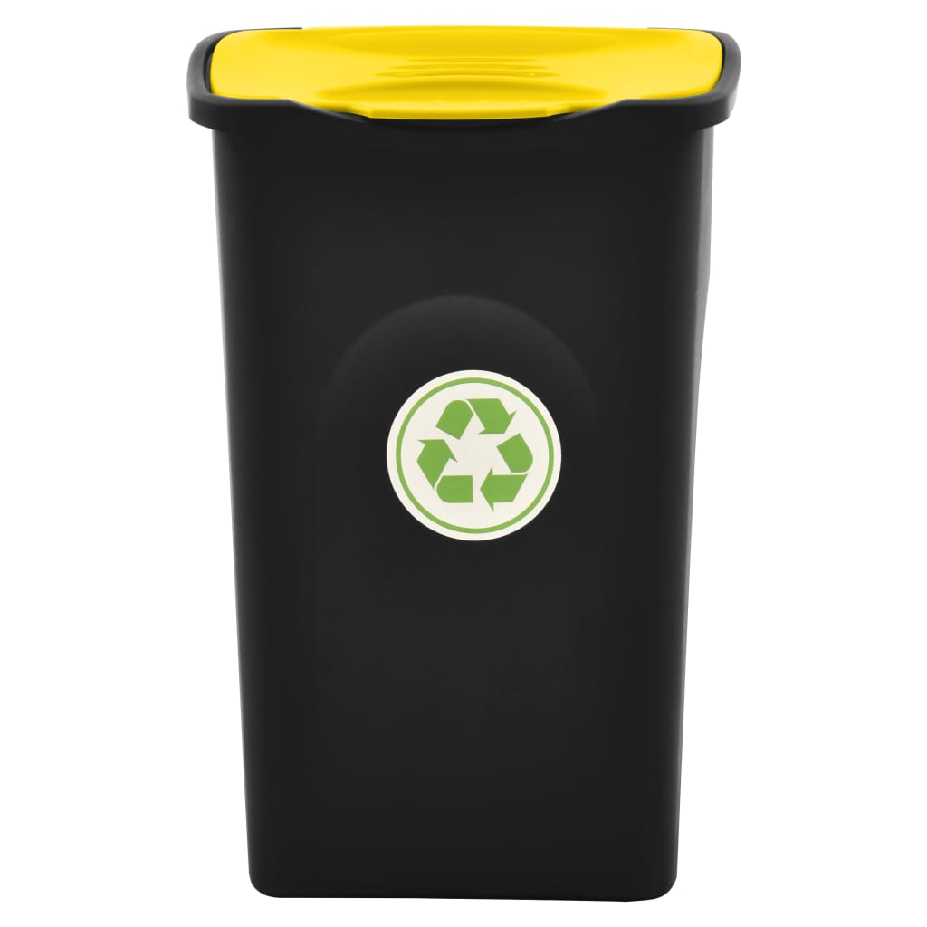 Roskakori saranakannella 50 l musta ja keltainen - Harrastajankoti.fi