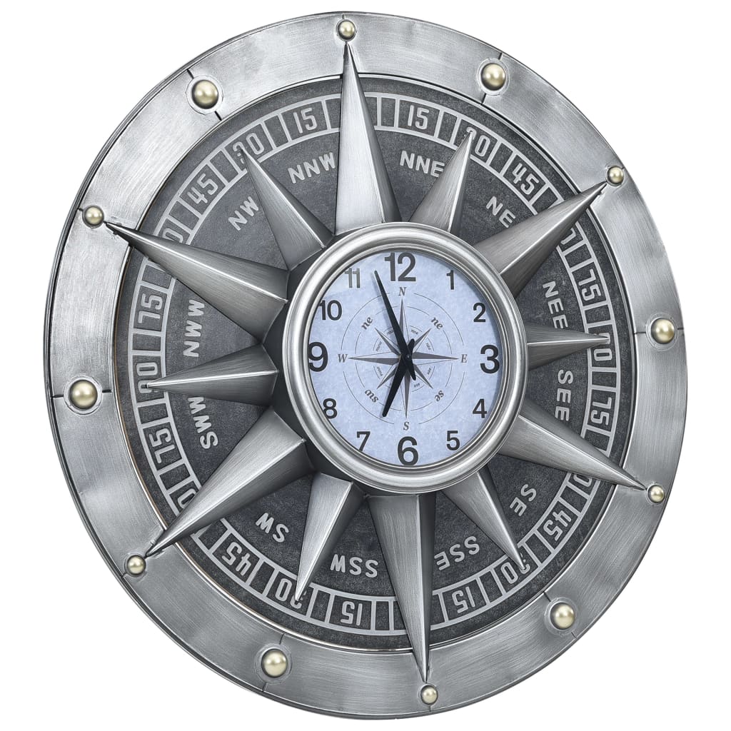 321476 Be Basic Wall Clock Silver 79 cm MDF and Metal - Harrastajankoti.fi