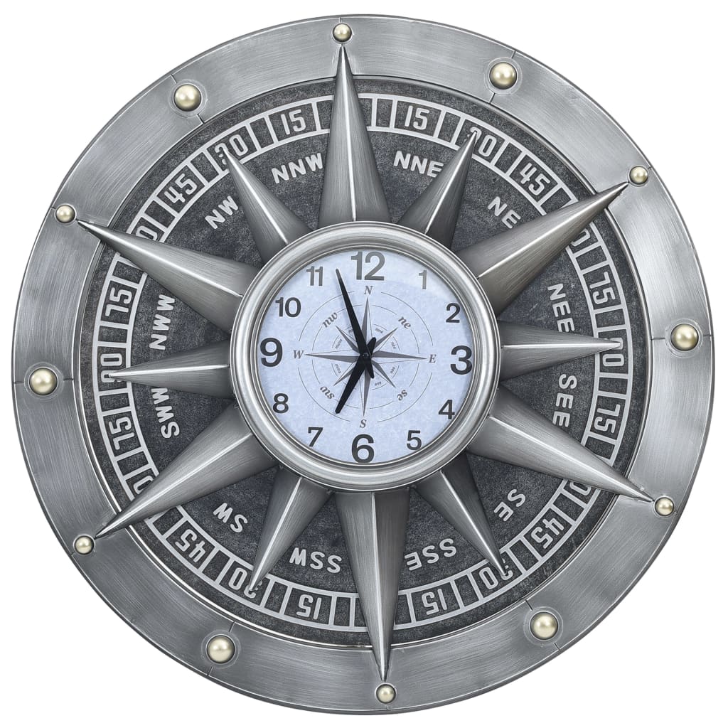 321476 Be Basic Wall Clock Silver 79 cm MDF and Metal - Harrastajankoti.fi
