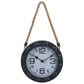 321477 Be Basic Wall Clock with Rope Black 20 cm Metal and MDF - Harrastajankoti.fi