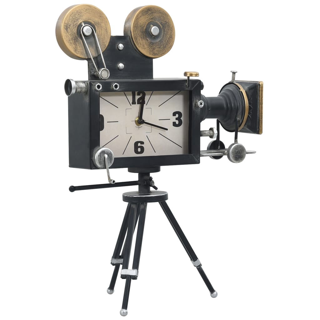 321480 Be Basic Table Clock Black 34x18x47 cm Iron and MDF - Harrastajankoti.fi