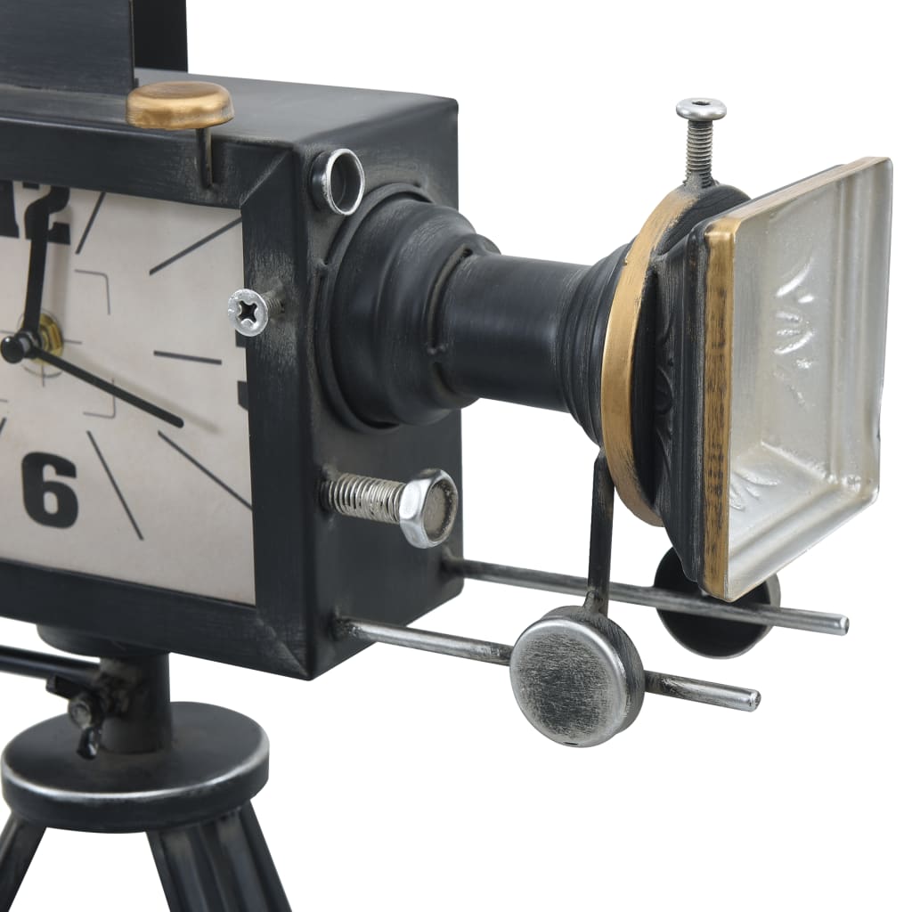 321480 Be Basic Table Clock Black 34x18x47 cm Iron and MDF - Harrastajankoti.fi