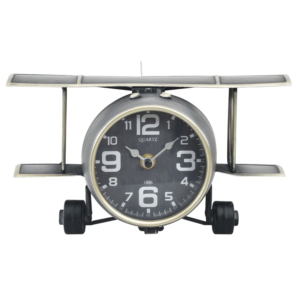 321483 Be Basic Table Clock Grey 26,5x19,5x15 cm Iron and MDF - Harrastajankoti.fi