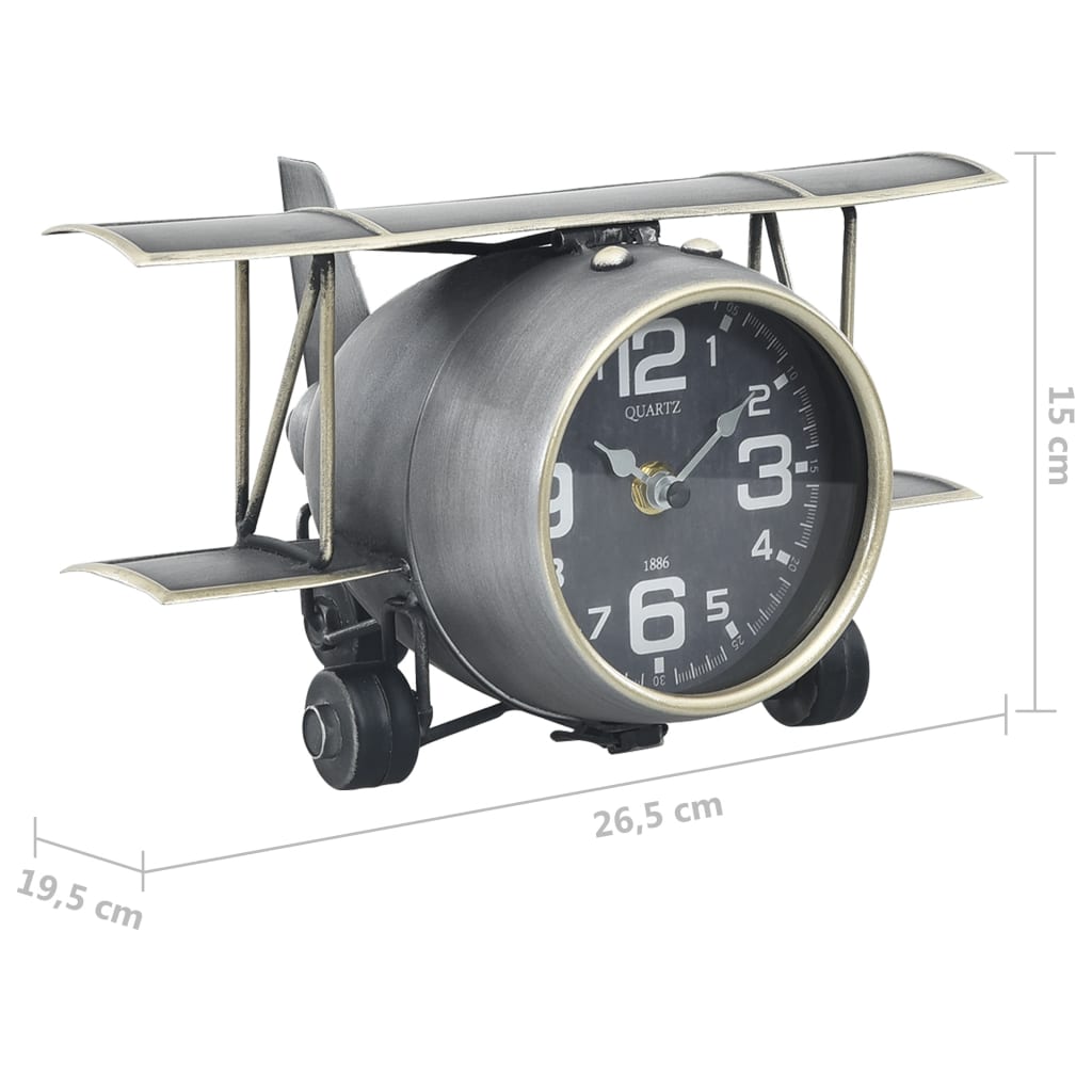 321483 Be Basic Table Clock Grey 26,5x19,5x15 cm Iron and MDF - Harrastajankoti.fi