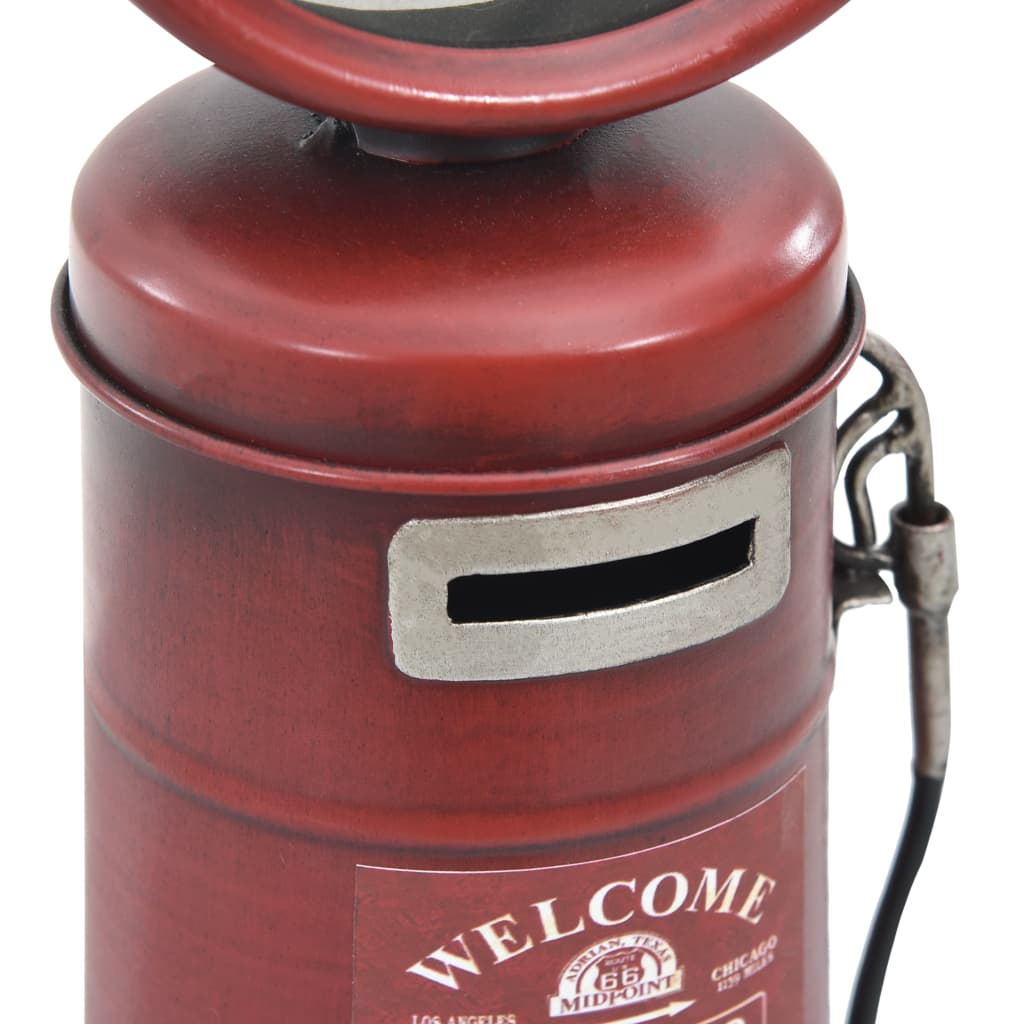 Pöytäkello punainen 13x13x39 rauta ja MDF - Harrastajankoti.fi