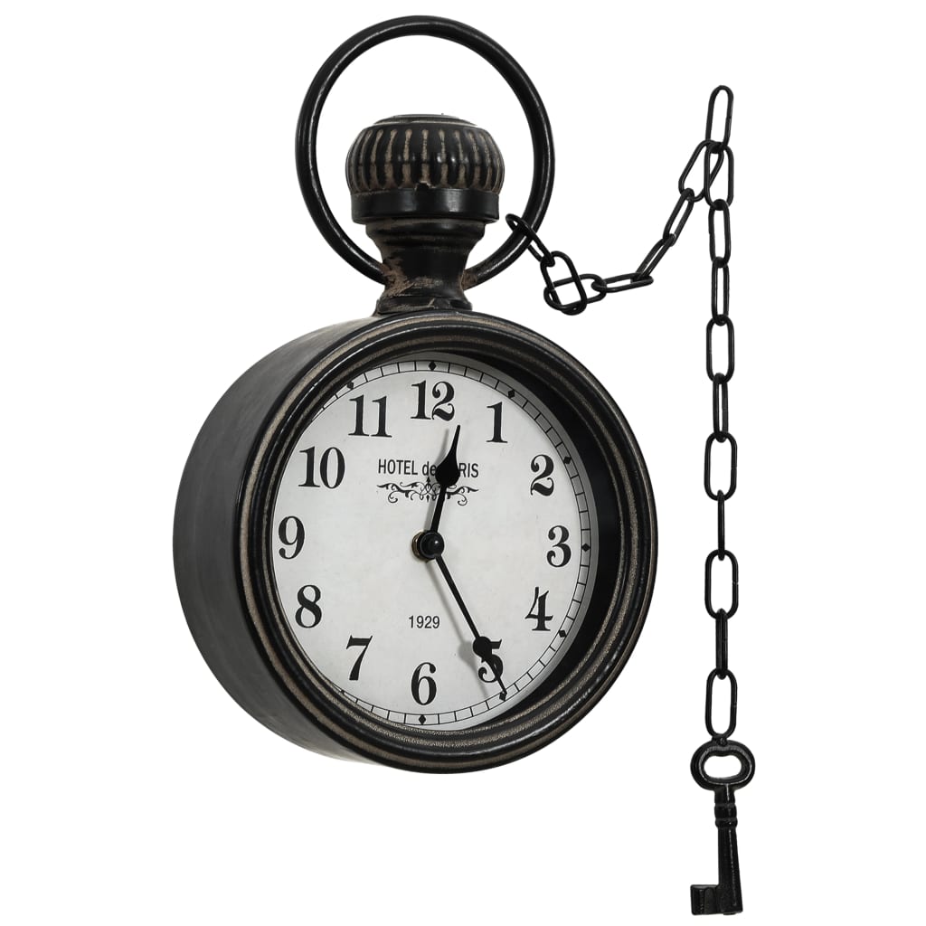 321487 Be Basic Wall Clock Black 20x8x33,5 cm Iron and MDF - Harrastajankoti.fi
