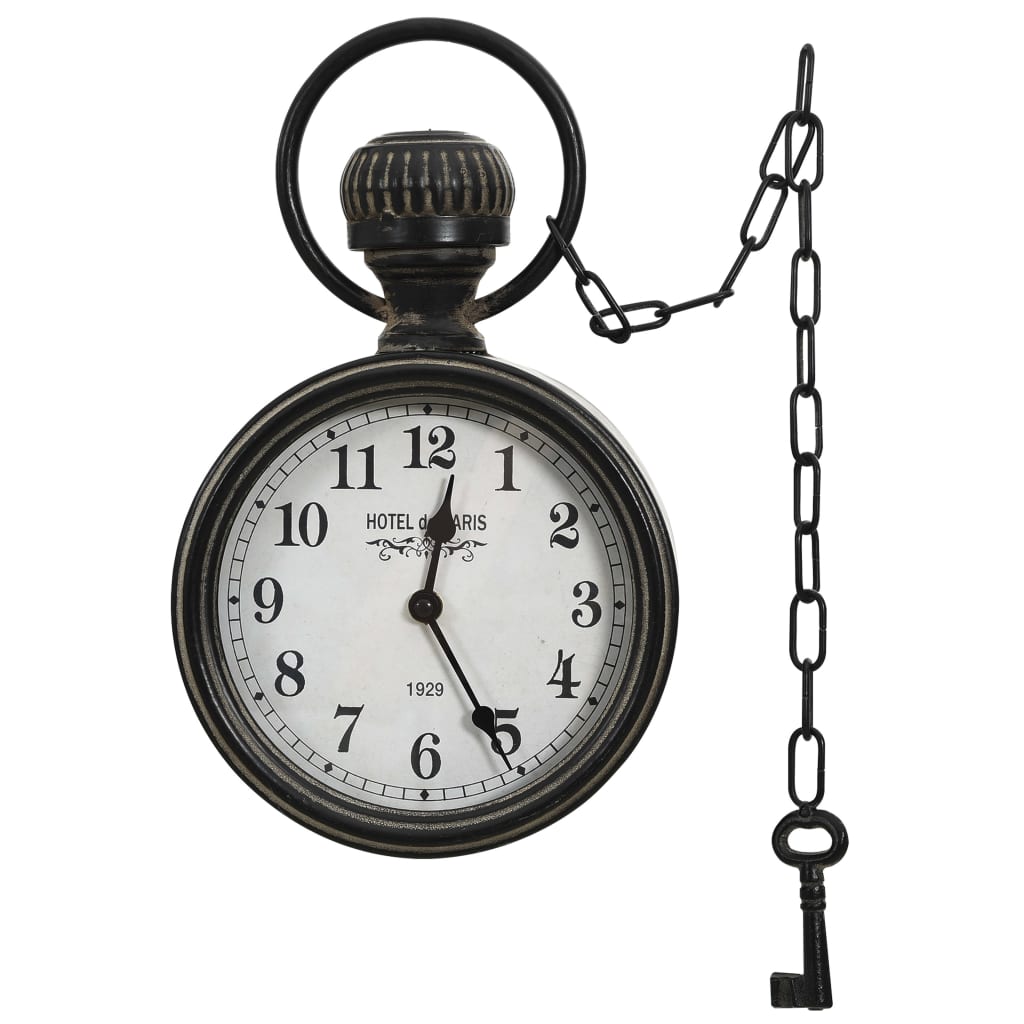 321487 Be Basic Wall Clock Black 20x8x33,5 cm Iron and MDF - Harrastajankoti.fi