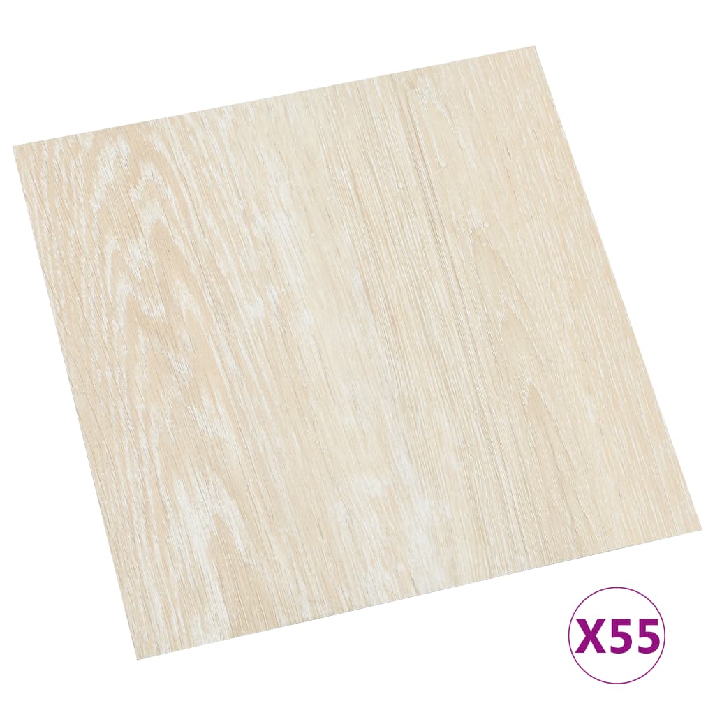 Itsekiinnittyvä lattialankku 55 kpl PVC 5,11 m² beige - Harrastajankoti.fi