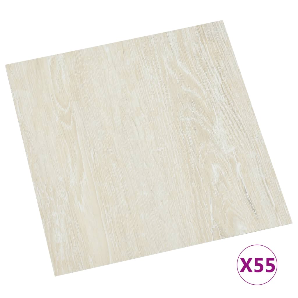 Itsekiinnittyvä lattialankku 55 kpl PVC 5,11 m² kerma - Harrastajankoti.fi