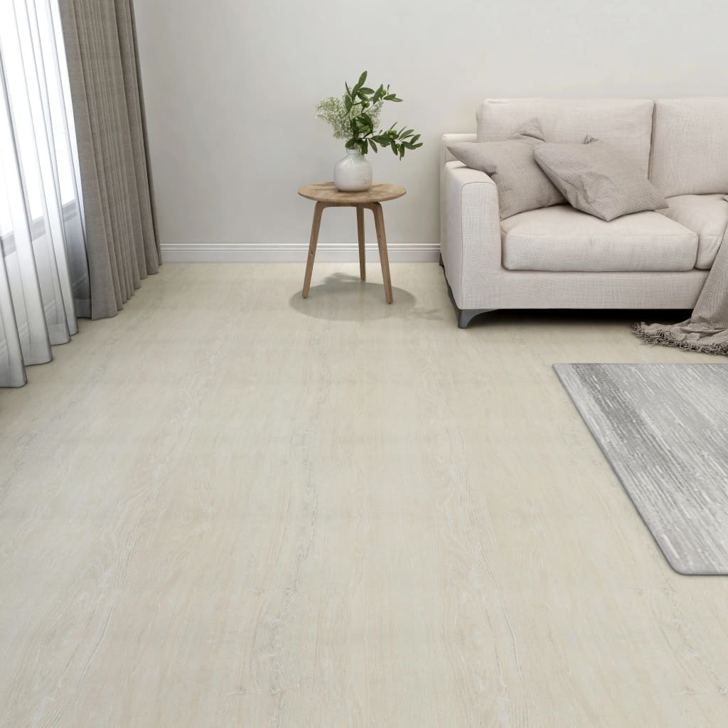 Itsekiinnittyvä lattialankku 55 kpl PVC 5,11 m² kerma - Harrastajankoti.fi