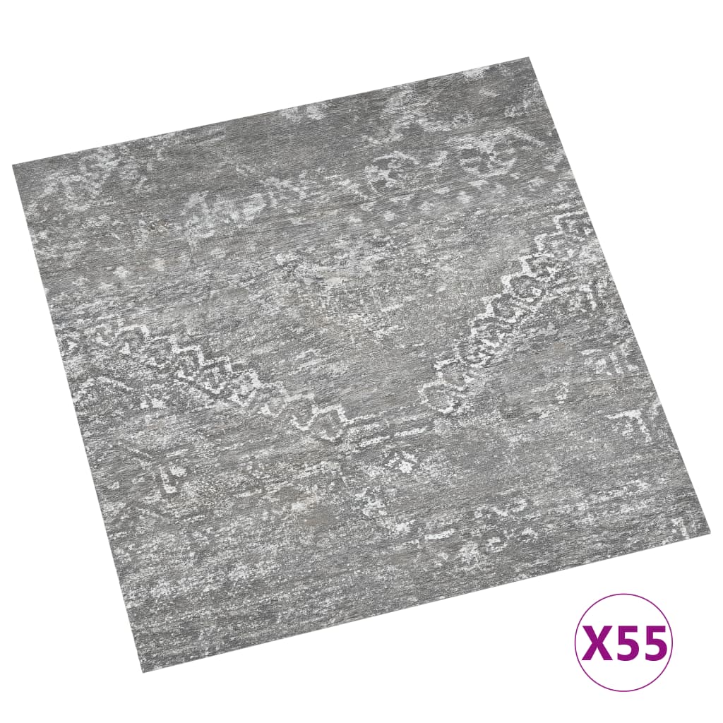 Itsekiinnittyvä lattialankku 55 kpl PVC 5,11 m² betoninharmaa - Harrastajankoti.fi