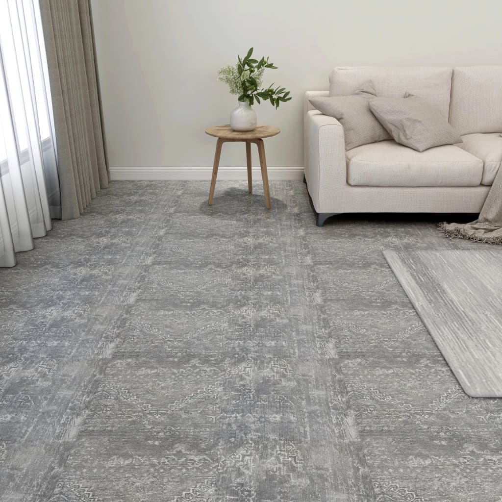 Itsekiinnittyvä lattialankku 55 kpl PVC 5,11 m² betoninharmaa - Harrastajankoti.fi