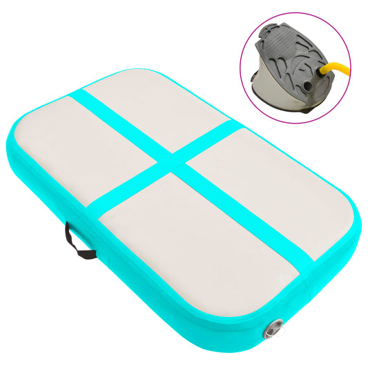 Täytettävä voimistelumatto pumpulla 60x100x15 cm PVC vihreä - Harrastajankoti.fi