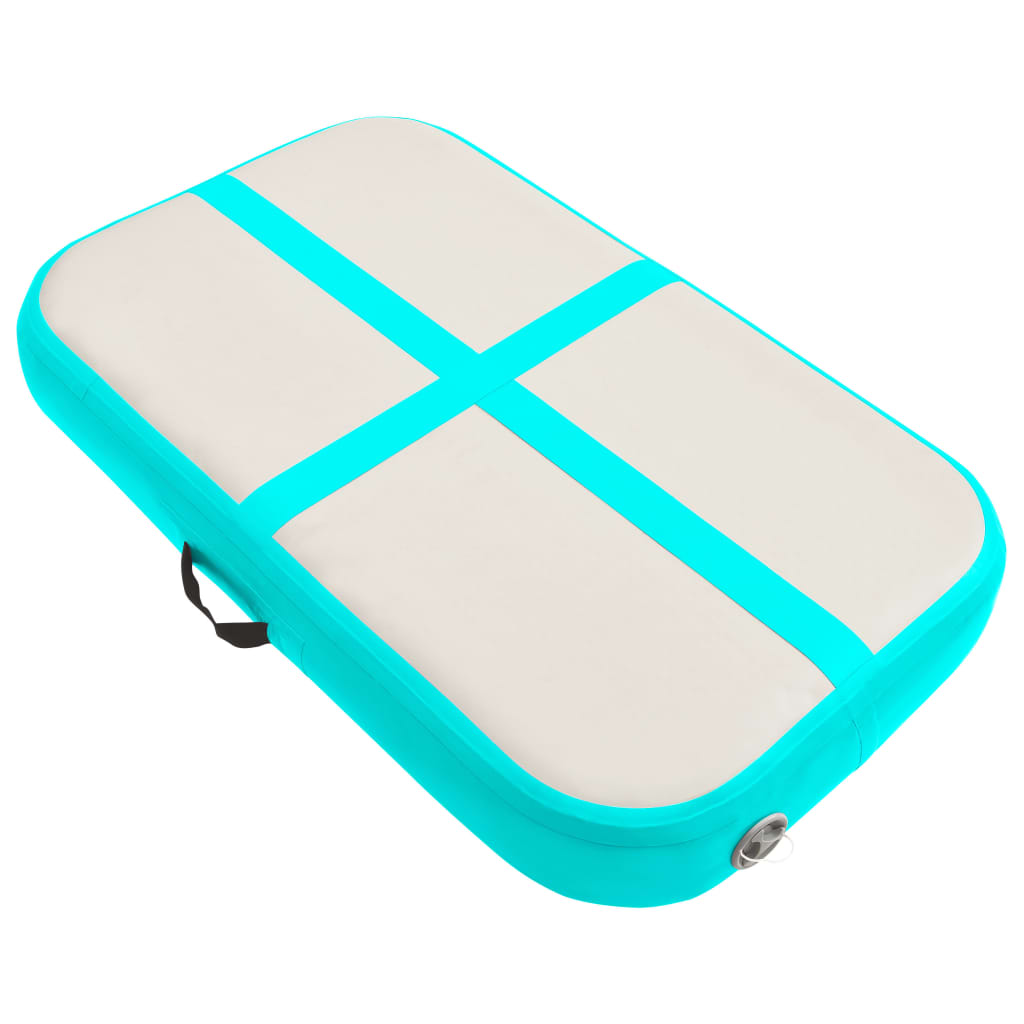 Täytettävä voimistelumatto pumpulla 60x100x15 cm PVC vihreä - Harrastajankoti.fi