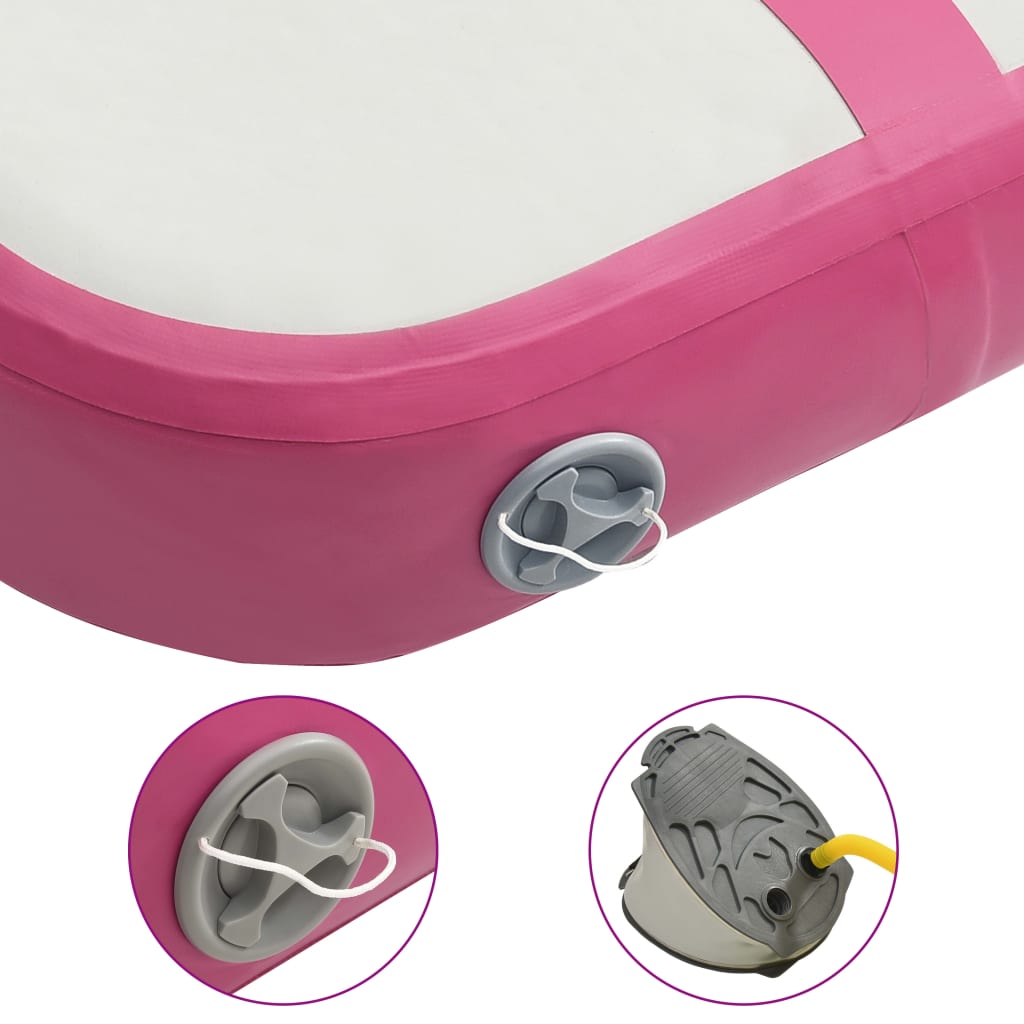 Täytettävä voimistelumatto pumpulla 60x100x20 cm PVC pinkki - Harrastajankoti.fi