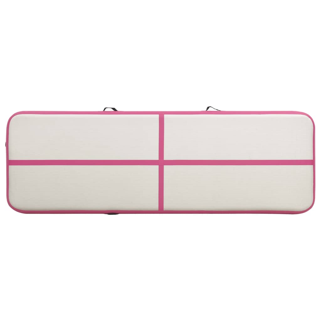 Täytettävä voimistelumatto pumpulla 300x100x20 cm PVC pinkki - Harrastajankoti.fi
