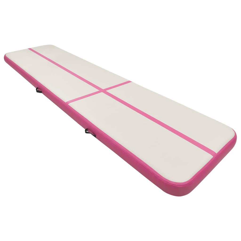 Täytettävä voimistelumatto pumpulla 700x100x20 cm PVC pinkki - Harrastajankoti.fi