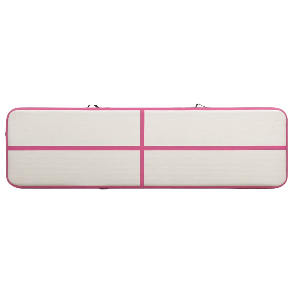 Täytettävä voimistelumatto pumpulla 700x100x20 cm PVC pinkki - Harrastajankoti.fi