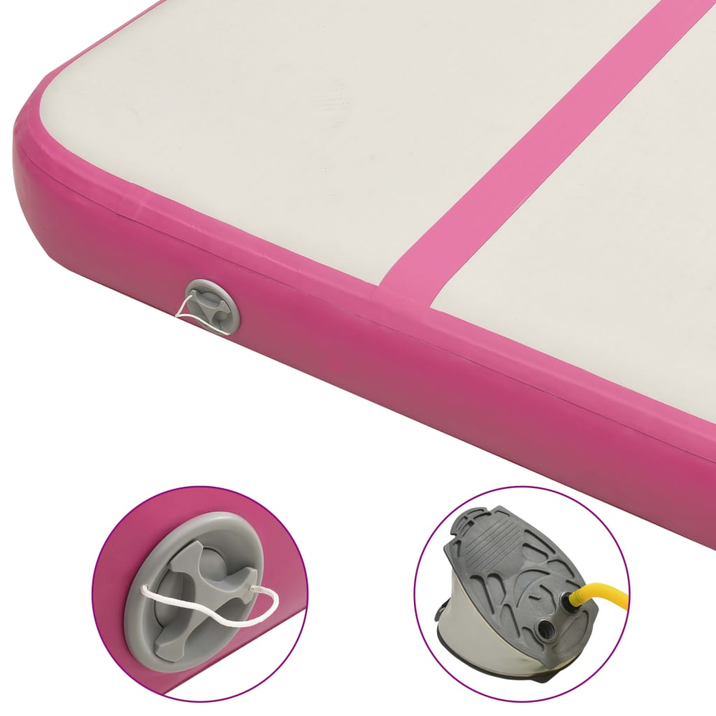 Täytettävä voimistelumatto pumpulla 700x100x20 cm PVC pinkki - Harrastajankoti.fi