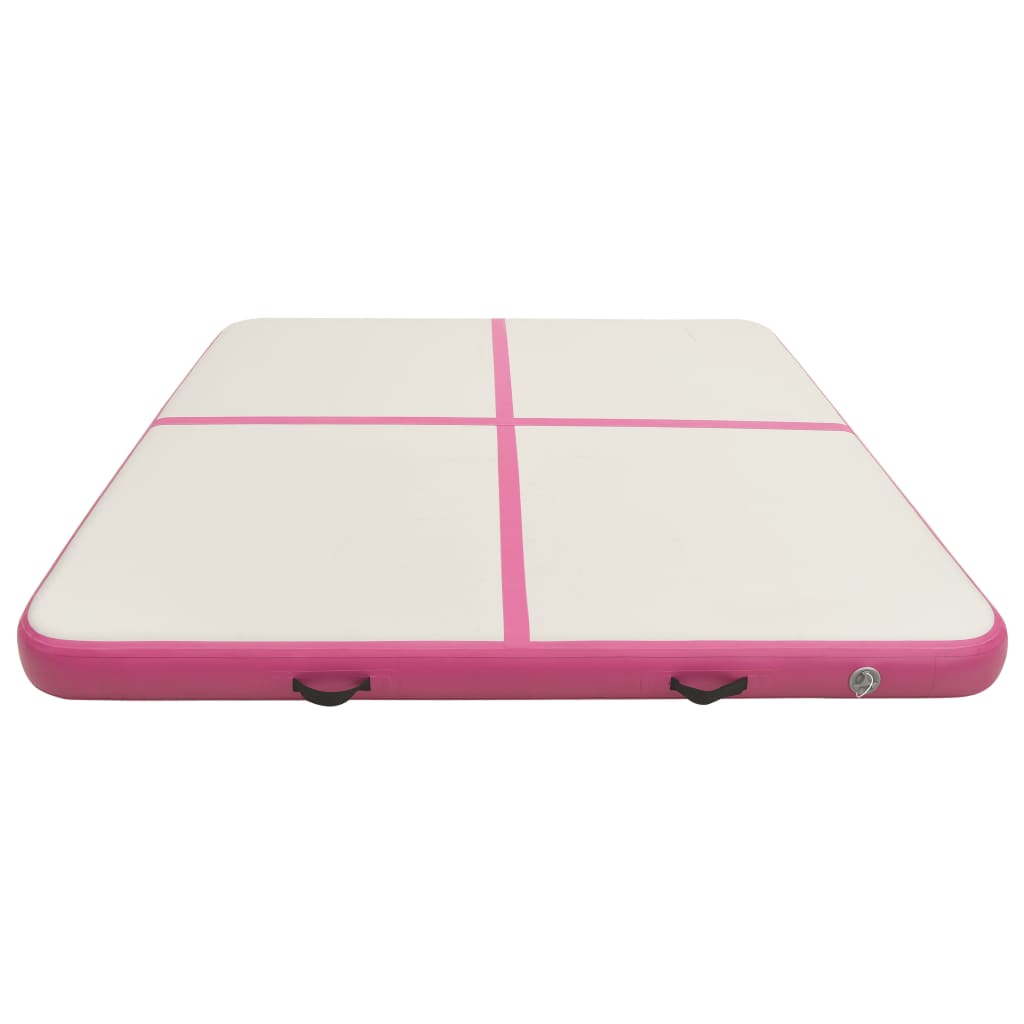 Täytettävä voimistelumatto pumpulla 200x200x15 cm PVC pinkki - Harrastajankoti.fi
