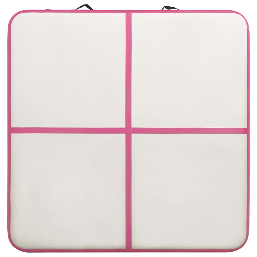 Täytettävä voimistelumatto pumpulla 200x200x15 cm PVC pinkki - Harrastajankoti.fi