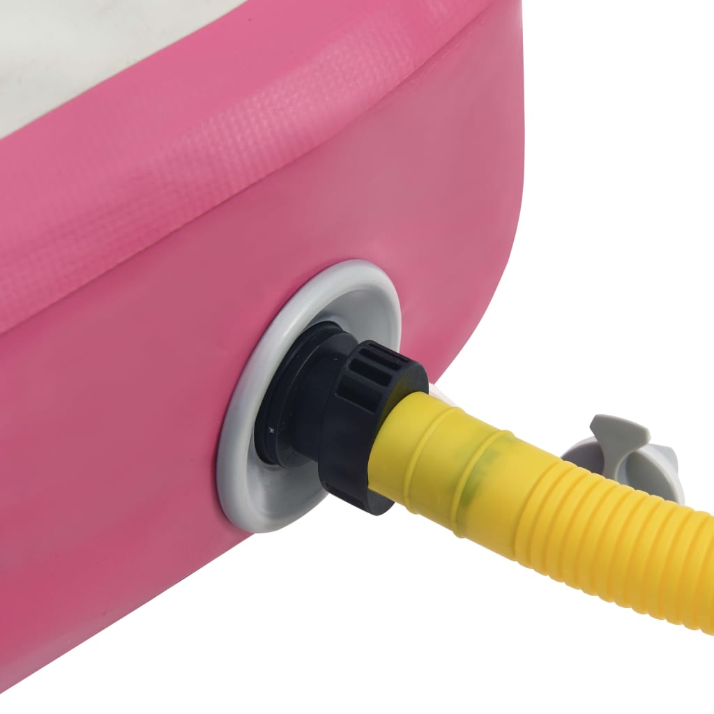 Täytettävä voimistelumatto pumpulla 200x200x15 cm PVC pinkki - Harrastajankoti.fi