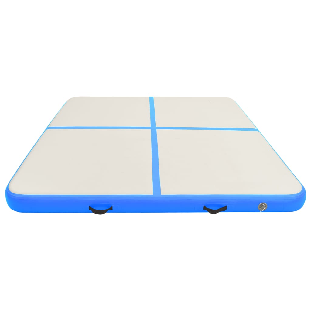 Täytettävä voimistelumatto pumpulla 200x200x15 cm PVC sininen - Harrastajankoti.fi