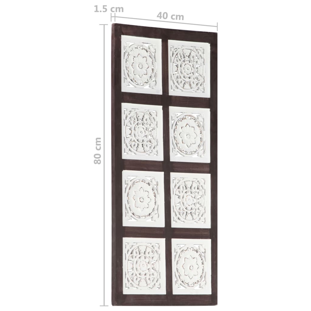 Käsin veistetty seinäpaneeli MDF 40x80x1,5 cm ruskea/valkoinen - Harrastajankoti.fi