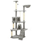 Kissan kiipeilypuu sisal- raapimispylväillä vaaleanharmaa 191cm - Harrastajankoti.fi