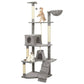 Kissan kiipeilypuu sisal- raapimispylväillä vaaleanharmaa 191cm - Harrastajankoti.fi