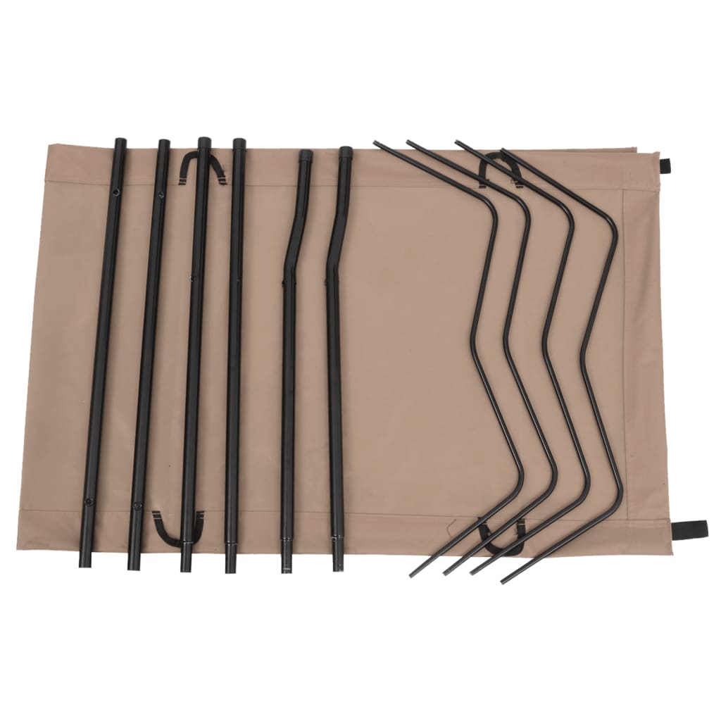 Retkisänky 180x60x19 cm Oxford-kangas ja teräs harmaanruskea - Harrastajankoti.fi