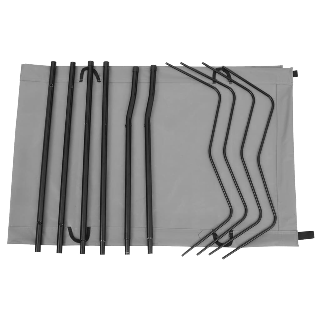 Retkisängyt 2 kpl 180x60x19 cm Oxford-kangas ja teräs harmaa - Harrastajankoti.fi