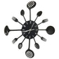 325163 Be Basic Wall Clock with Spoon and Fork Design Black 40 cm Aluminium - Harrastajankoti.fi
