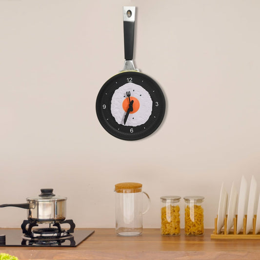 325164 Be Basic Wall Clock with Fried Egg Pan Design 18,8 cm - Harrastajankoti.fi