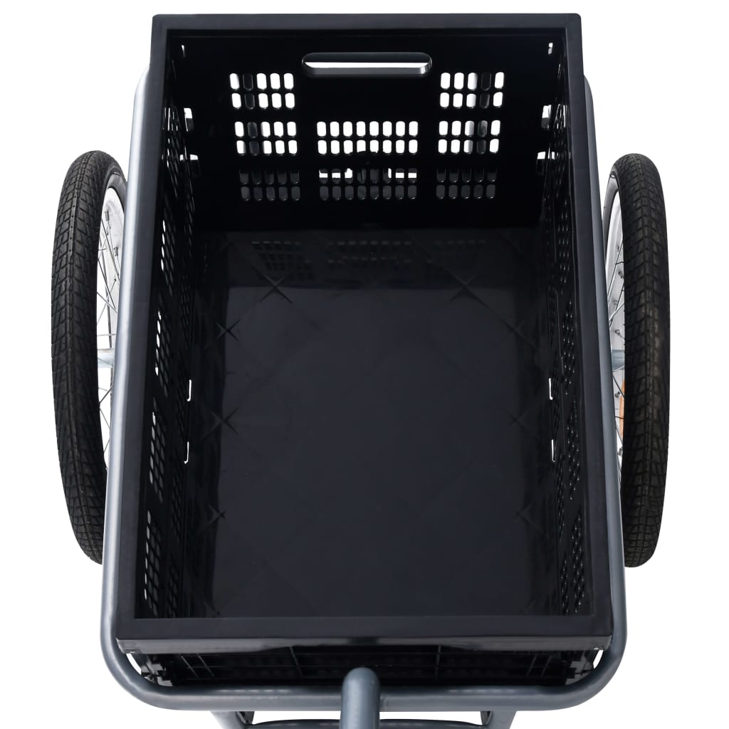 Polkupyörän peräkärry 50 l kokoontaittuva laatikko musta 150 kg - Harrastajankoti.fi