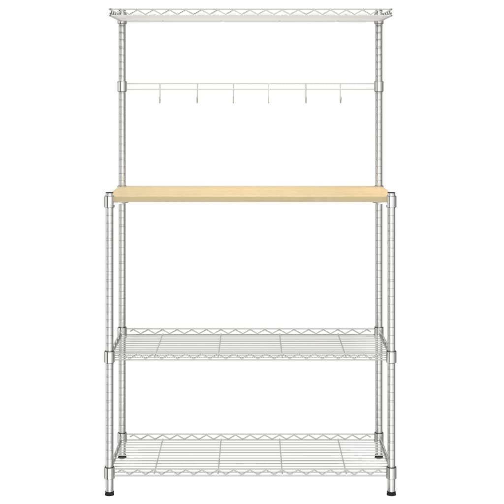 4-kerroksinen mikroaaltouuniteline 90x35x150 cm kromattu rauta - Harrastajankoti.fi