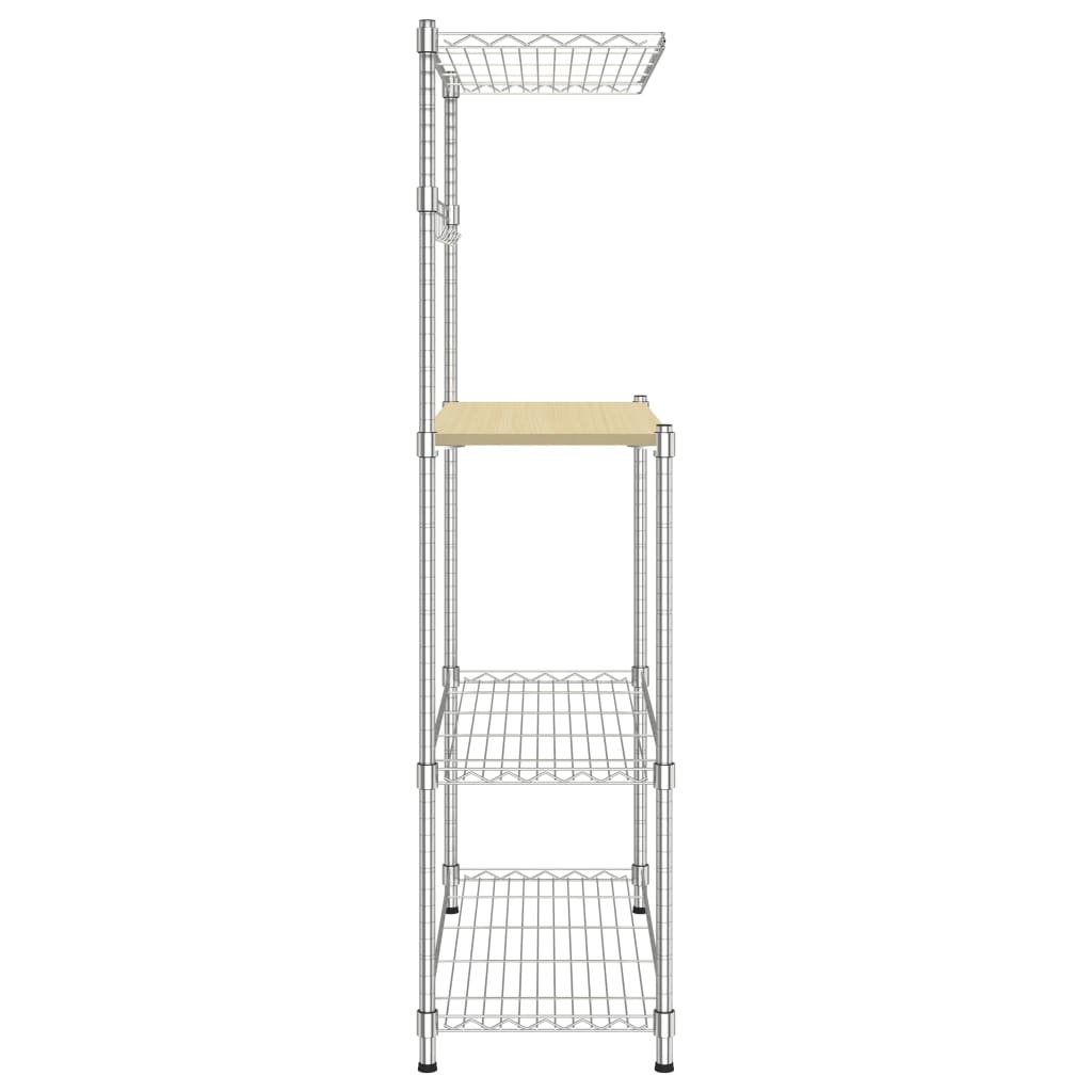 4-kerroksinen mikroaaltouuniteline 90x35x150 cm kromattu rauta - Harrastajankoti.fi