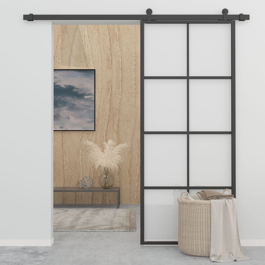 Liukuovi alumiini ja ESG-lasi asennustarvikkeilla 90x205 cm - Harrastajankoti.fi