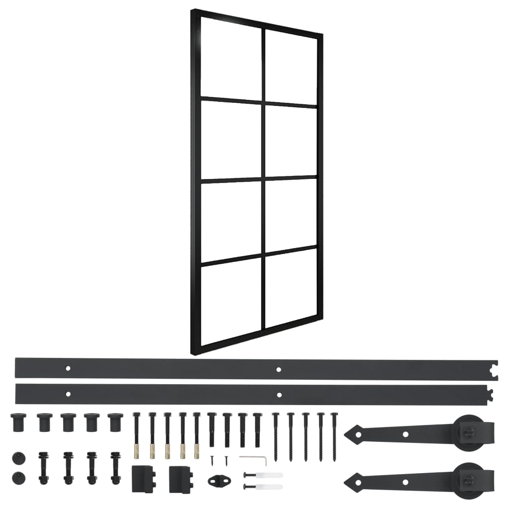 Liukuovi alumiini ja ESG-lasi asennustarvikkeilla 102,5x205 cm - Harrastajankoti.fi