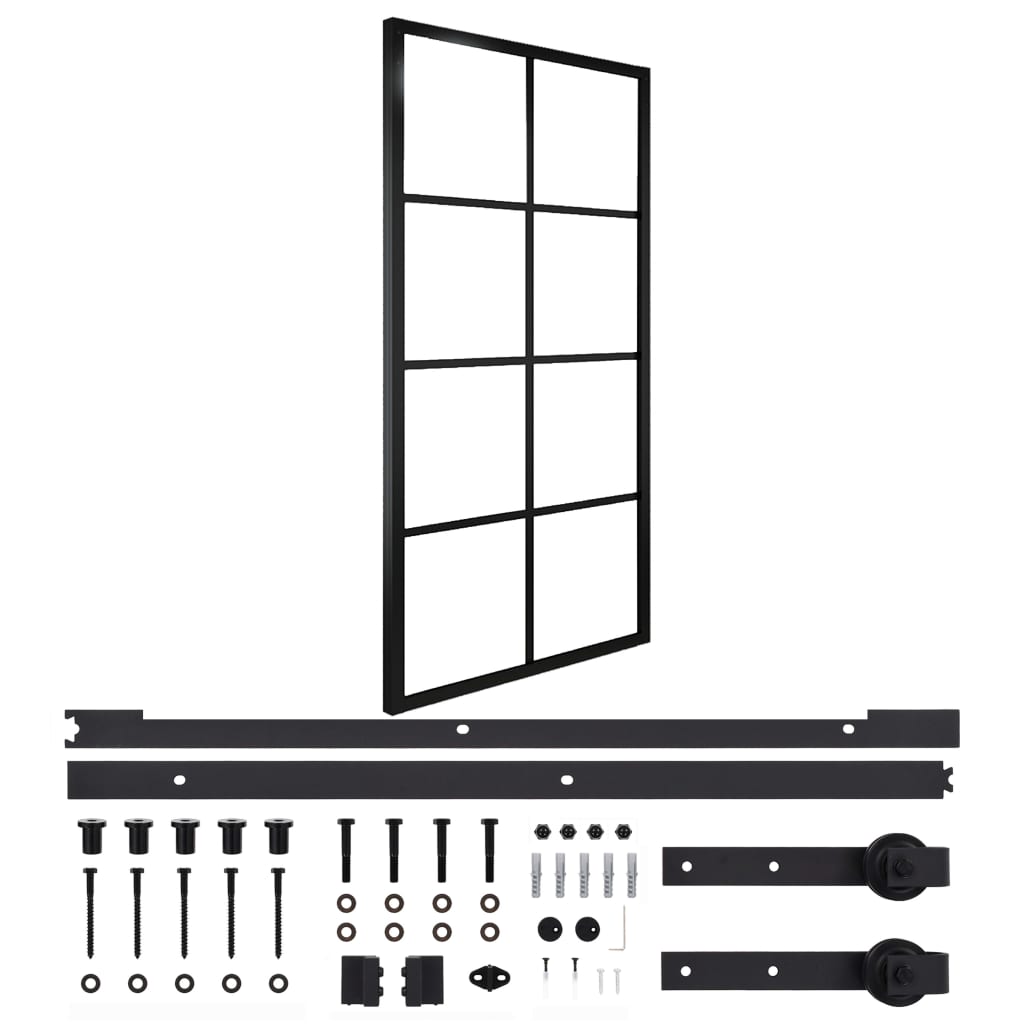 Liukuovi alumiini ja ESG-lasi asennustarvikkeilla 102,5x205 cm - Harrastajankoti.fi