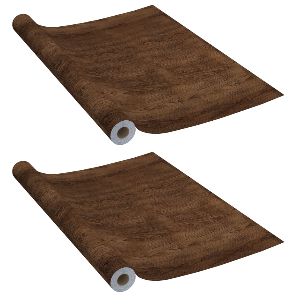 Itseliimautuvat huonekalukalvot 2 kpl tumma tammi 500x90cm PVC - Harrastajankoti.fi