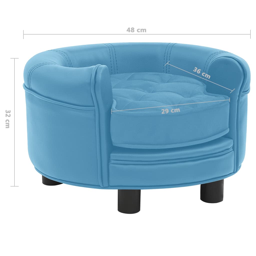 Koiran sohva turkoosi 48x48x32 cm plyysi ja keinonahka - Harrastajankoti.fi