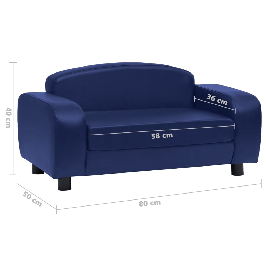Koiran sohva sininen 80x50x40 cm keinonahka - Harrastajankoti.fi