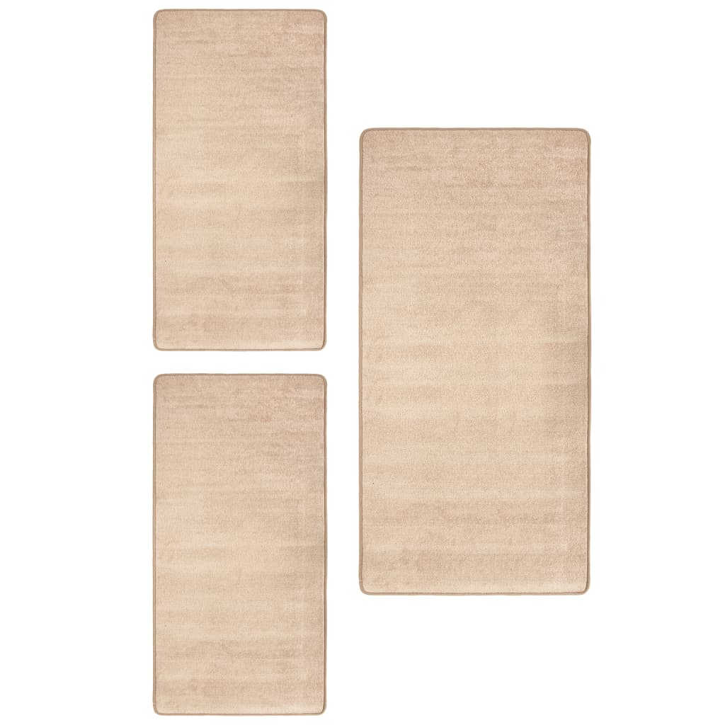 Makuuhuoneen matot Shaggy korkea nukka 3 kpl beige - Harrastajankoti.fi