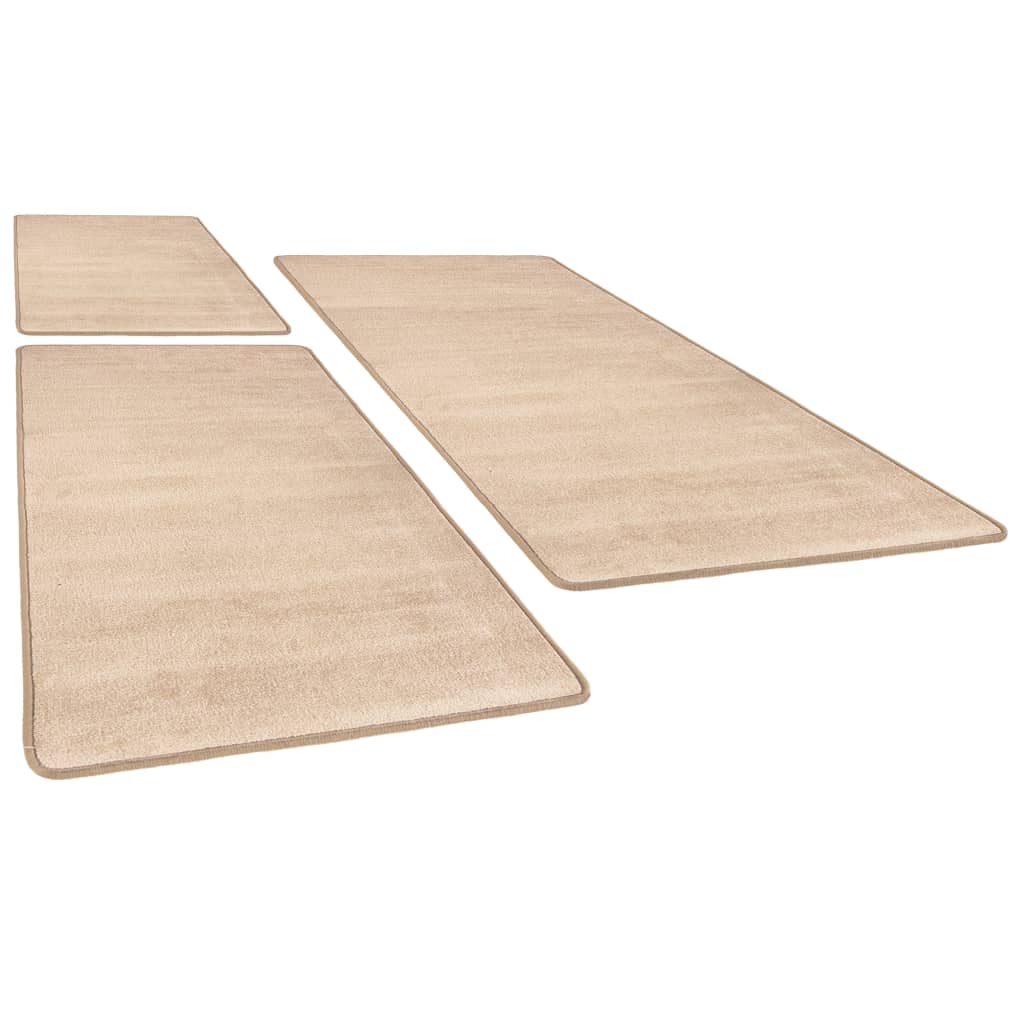 Makuuhuoneen matot Shaggy korkea nukka 3 kpl beige - Harrastajankoti.fi