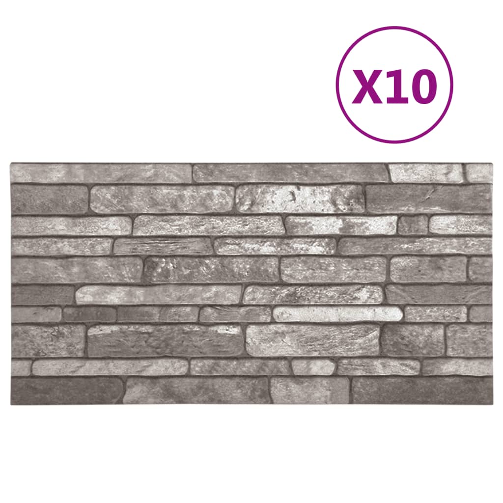 3D-seinäpaneelit tummanharmaa tiilikuvio 10 kpl EPS - Harrastajankoti.fi