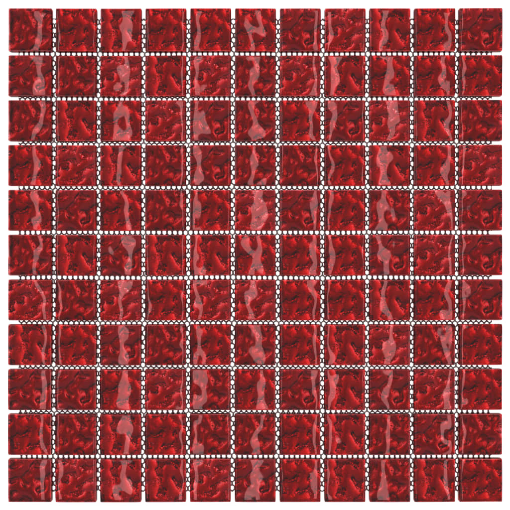 Mosaiikkilaatat 22 kpl punainen 30x30 cm lasi - Harrastajankoti.fi